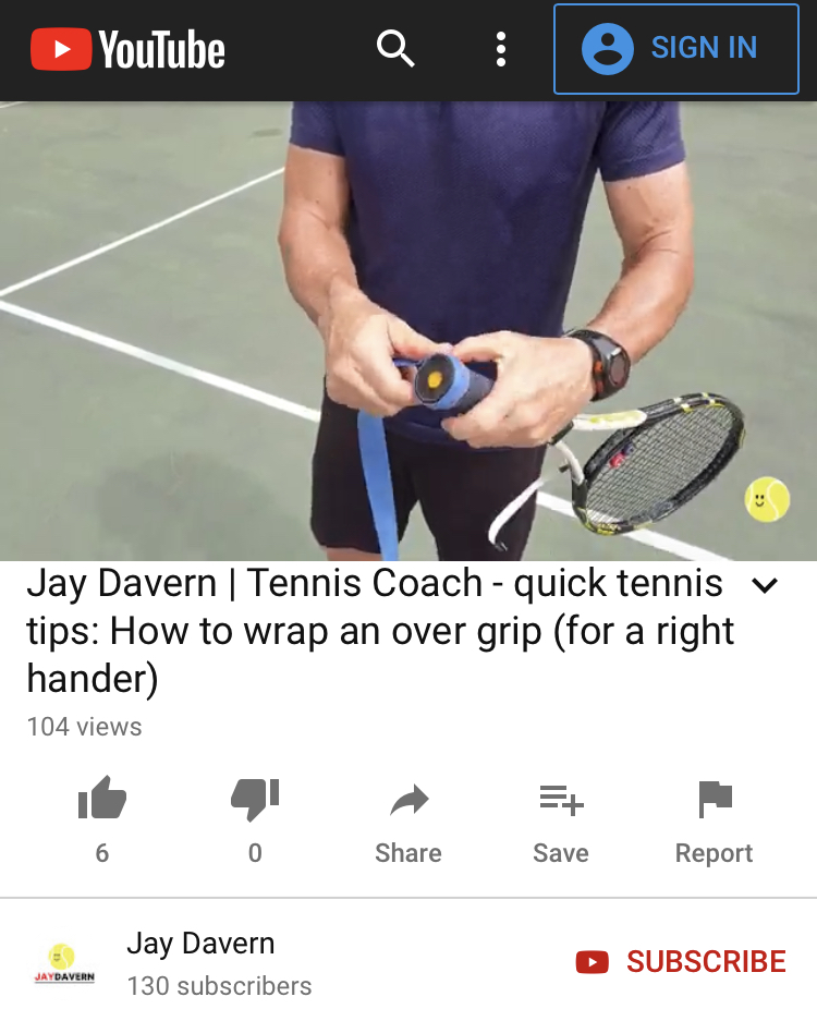 mærke studie plejeforældre Jay Davern | Quick Tennis Tips: how to put on an over grip for a right  hander - Singapore Tennis Lessons